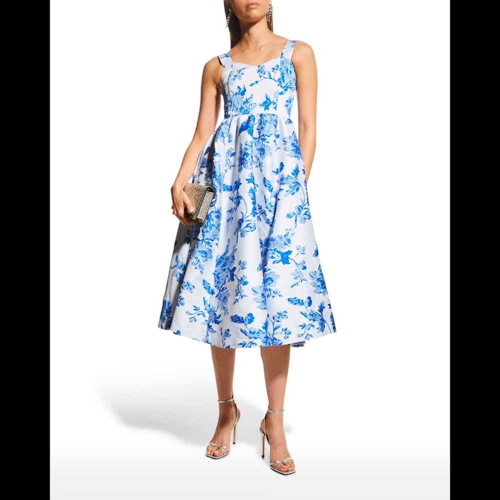 NWT Mestiza New York Blue & White Floral Jacquard Dress - Size 4